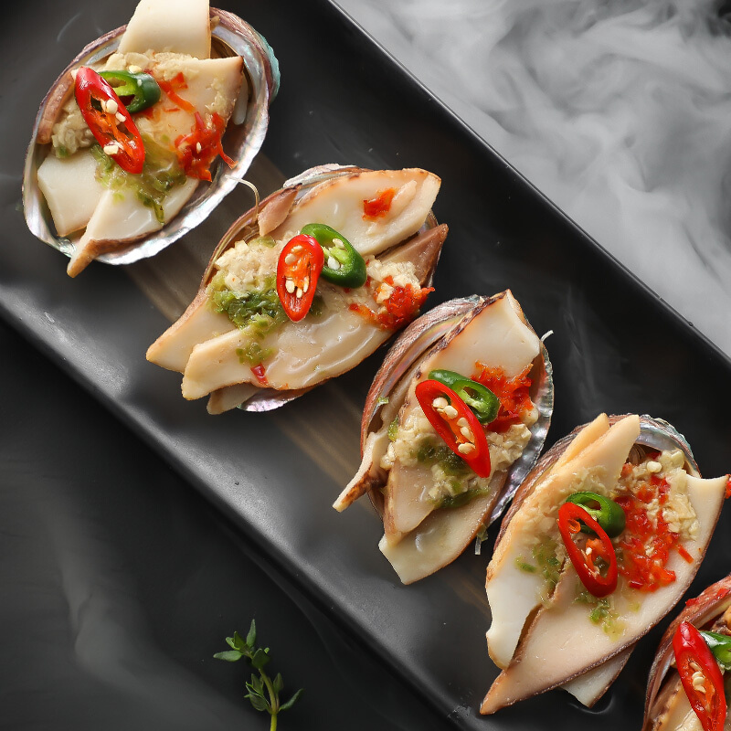 海洋世家蒜蓉粉丝黄金鲍鱼片海鲜烧烤食材健康轻食生鲜加热即食海鲜