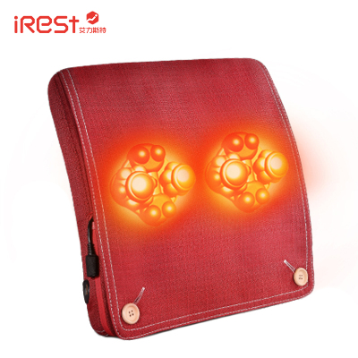 艾力斯特(iRest) 按摩器D107 颈椎按摩枕 电加热疗法 全身多功能颈部腰部肩部揉捏 按摩 温感热敷家车两用烈焰红