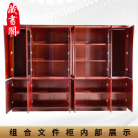 [藏書閣]书柜木质文件柜六门油漆办公室书柜实木贴皮资料柜档案柜