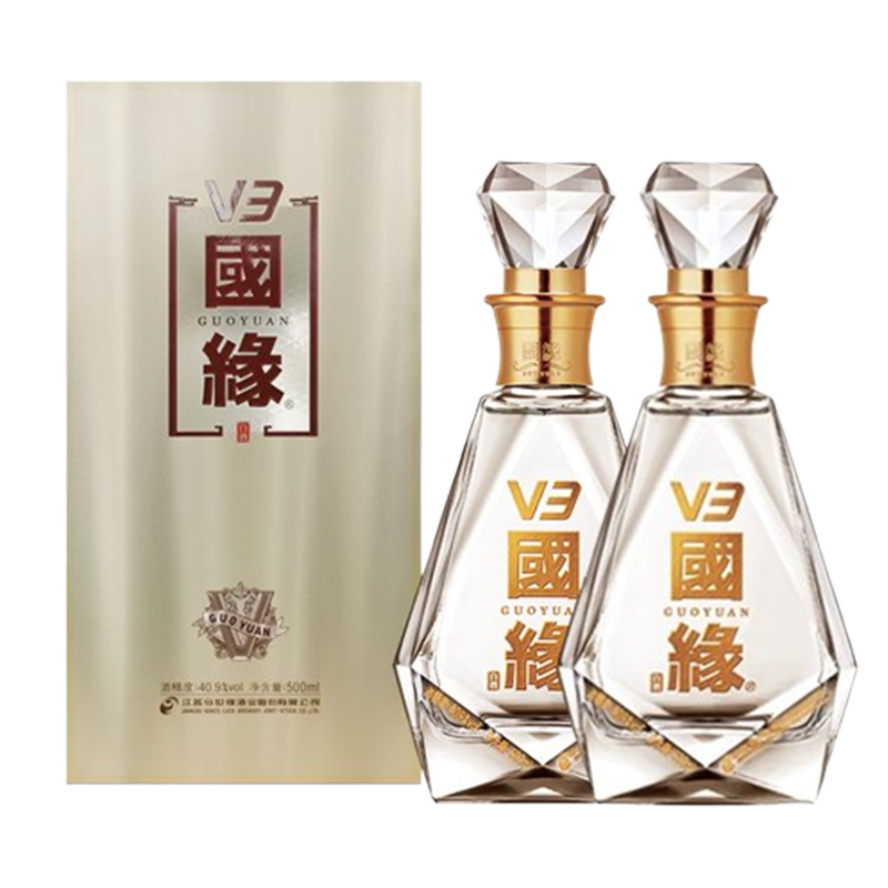 国缘 V3 浓香型白酒 40.9度 500ml 双瓶装高清大图