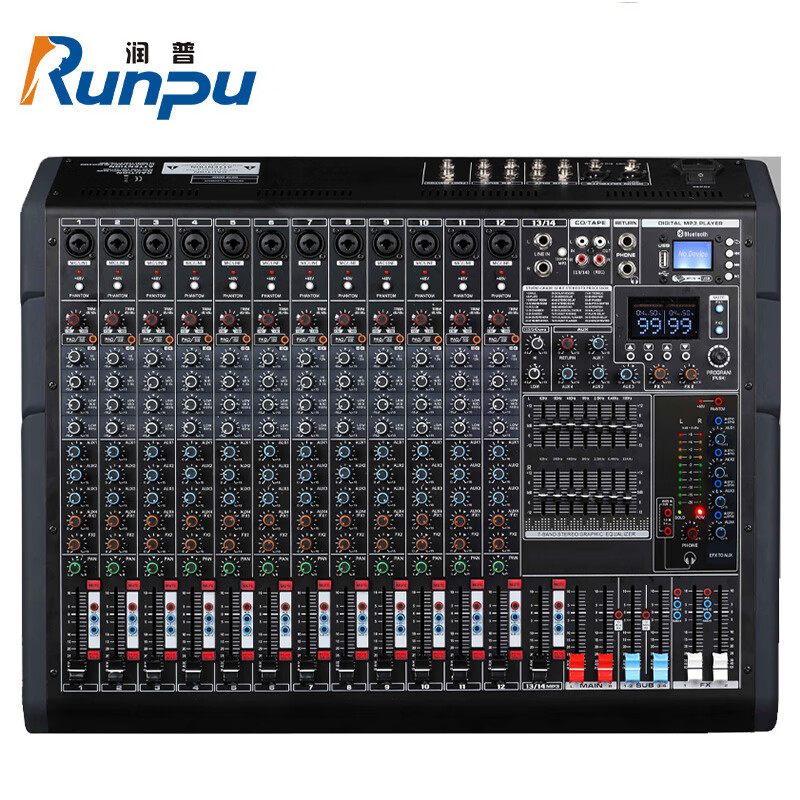 润普Runpu RP-WTG912UX 国产化会议音频专业调音台模拟12路4编组4AUX输出多编组调音台QY高清大图