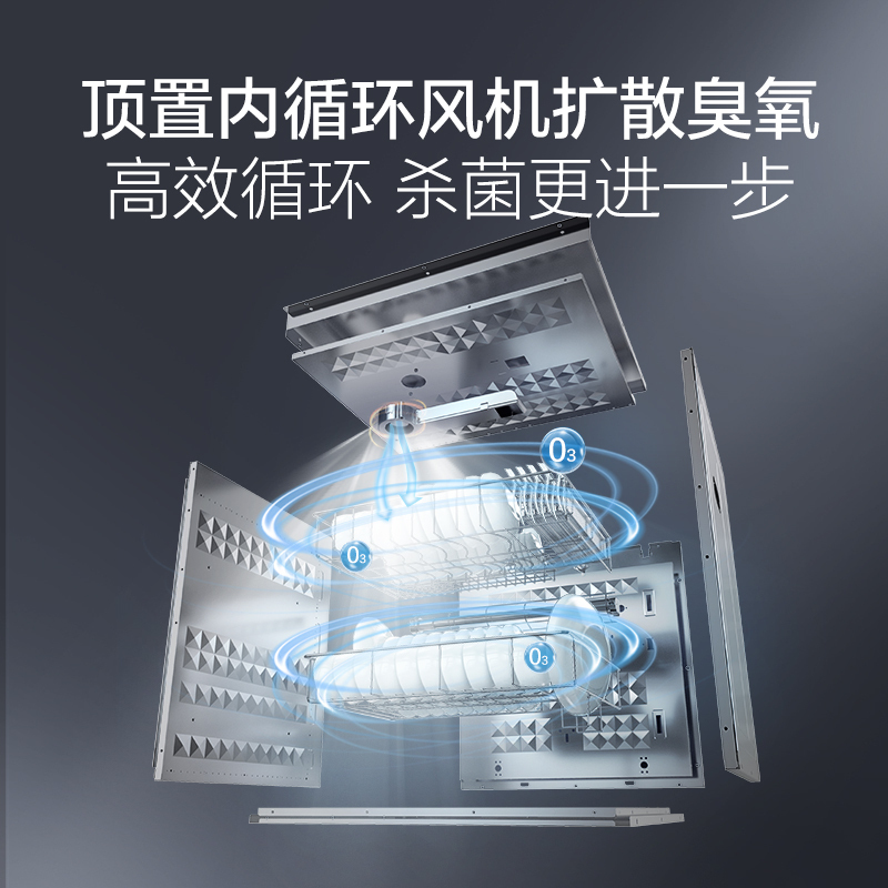 老板(ROBAM)家用嵌入式触控式消毒柜 105L大容量 24小时预约 中低温杀菌 紫外线+臭氧强力净化XB702X高清大图