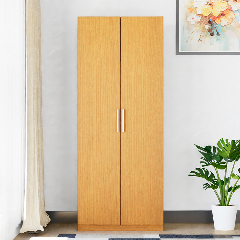 臻远ZY5063006简约木质衣柜衣物收纳柜家用衣橱 浅木纹C款高清大图