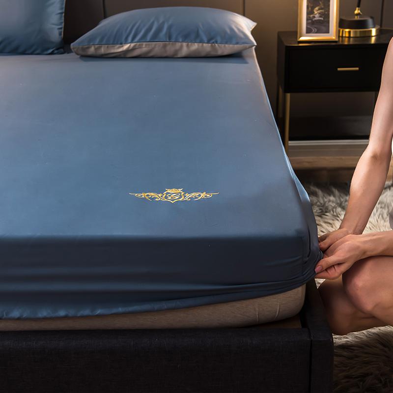 家柏饰(CORATED)60支全棉防滑固定床单床笠三件套单件床罩床垫床套保护防尘高清大图