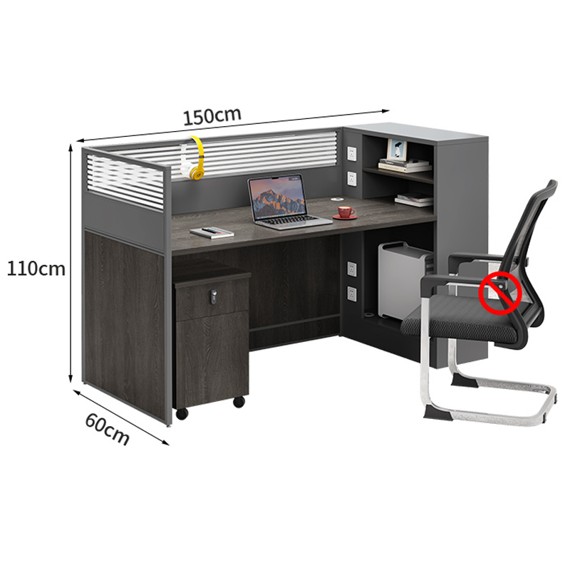 芙瑞塔屏风工位 单人位+柜张高清大图
