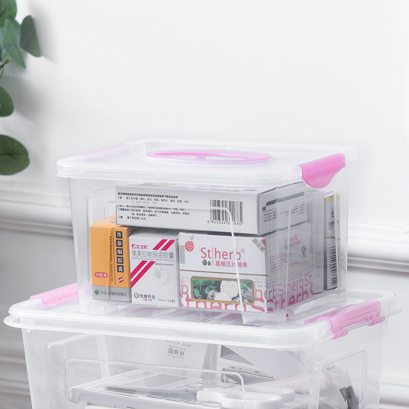 JEKO&JEKO 便捷储物箱2.5L塑料桌面小号透明收纳箱化妆品儿童玩具收纳盒零食整理箱 SWB-506