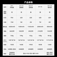 神火S11-X 强光手电筒定做可充电迷你小手电led户外防水远射多功能 黑色(5瓦)HD定做 1套