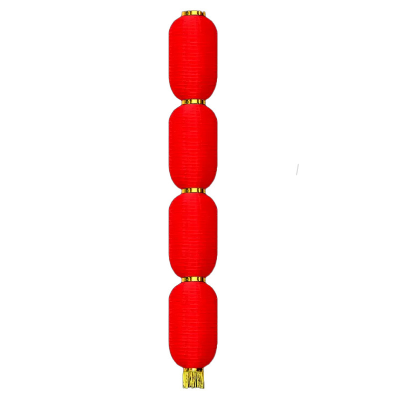 大红连串灯笼 防水冬瓜折叠舞蹈拉丝灯笼 180*25cm(长10号四连串)3组装