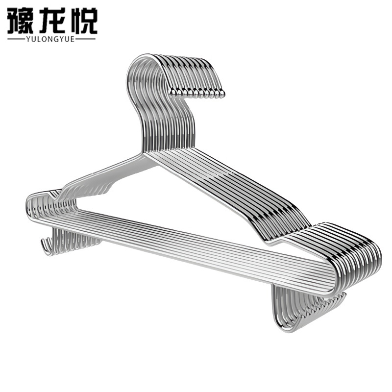 豫龙悦不锈钢衣架 不锈钢衣架带钩45cm30个/组