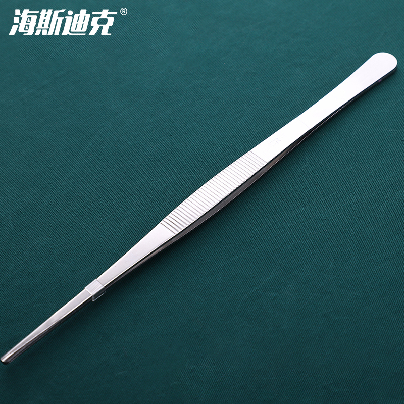 海斯迪克 gnjz-287 不锈钢镊子 圆艺造景夹子 加厚型防碘伏镊子 夹具 30cm普通（10个）