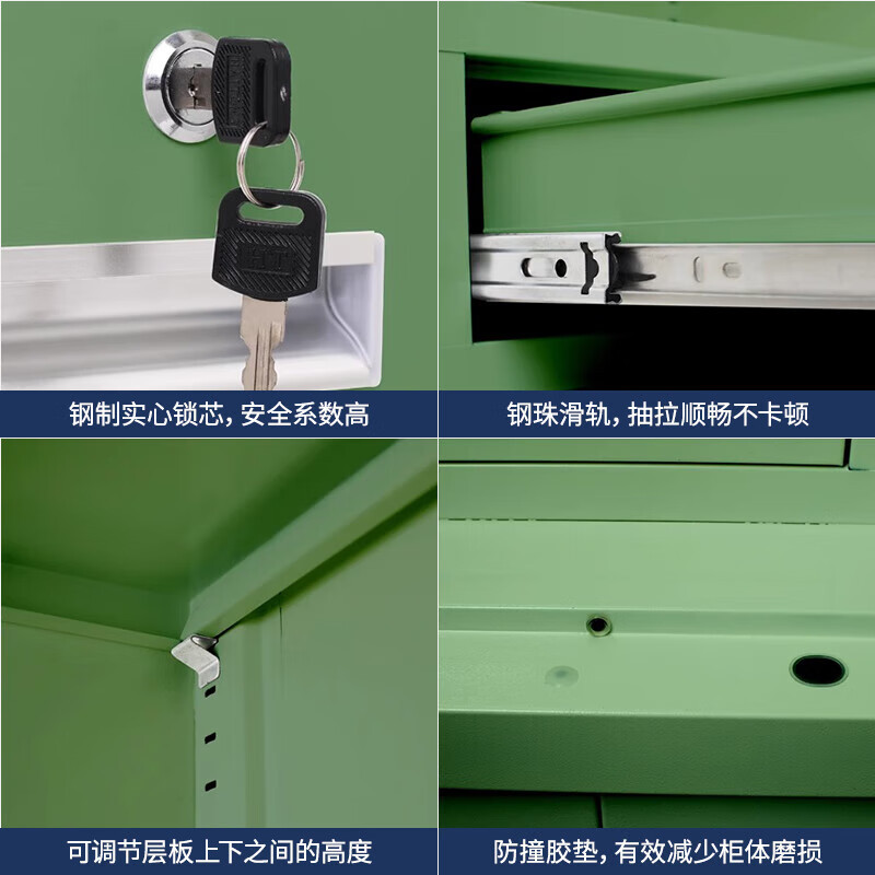 格具(GEJU) 钢制军绿分五节文件柜档案柜营房家具资料柜加厚铁皮储物柜