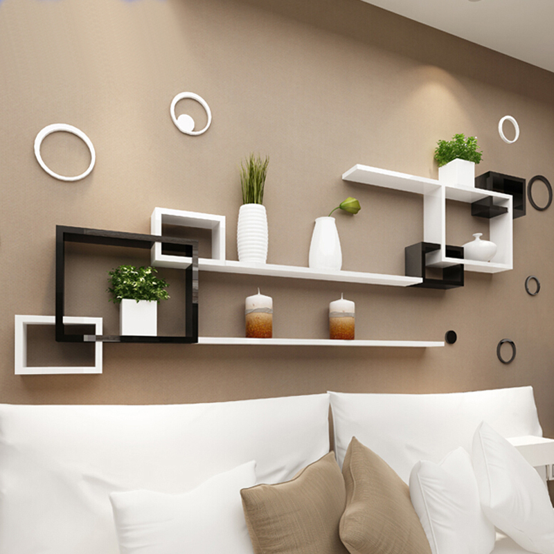床头挂墙上置物架ciaa免打孔壁挂书架客厅一字搁隔板墙面墙壁简约现代