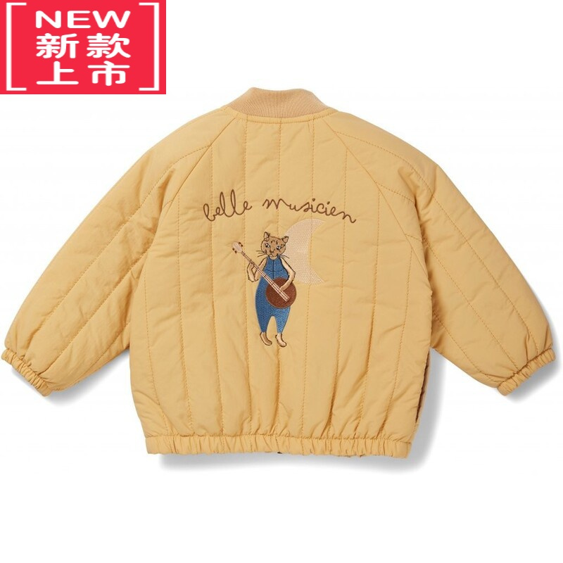 可莉允22秋冬新定制丹麦飞行服棉衣外套男女童儿童宝宝夹克棉服棒球服