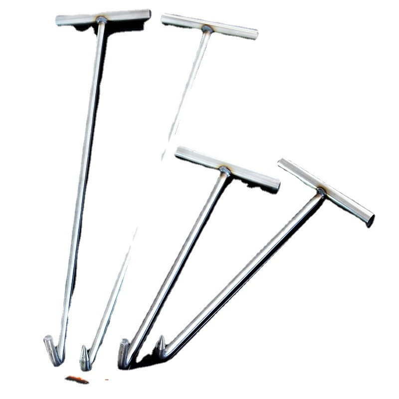 囍诺 不锈钢钩子T型井盖钩拉货挂肉猪肉下水道重型加粗勾子 加粗不锈钢68cm-直径12mm尖口A高清大图