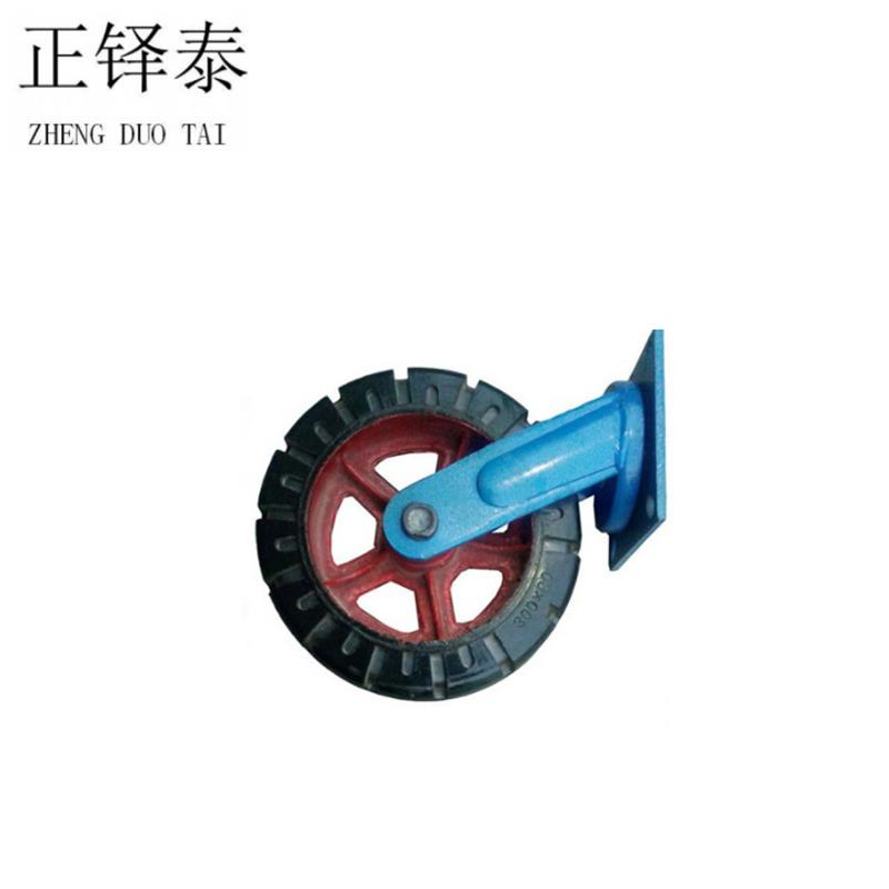 正铎泰 橡胶静音 铁芯重型轮万向轮12寸300mm /个 深蓝色 万向轮12寸300mm