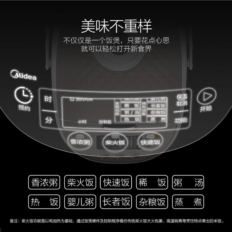 美的(Midea) MB-RS40TQ 匠铜圆灶釜 4L 760W 电饭煲 (计价单位:台) 金色