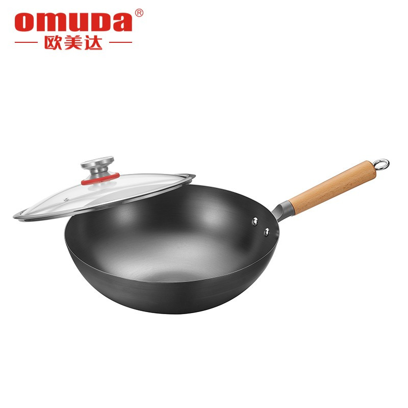 欧美达(Omuda) 不锈铁锅 无涂层不生锈炒锅燃气明火专用家用精铁炒菜锅 JTC30-A 30cm高清大图