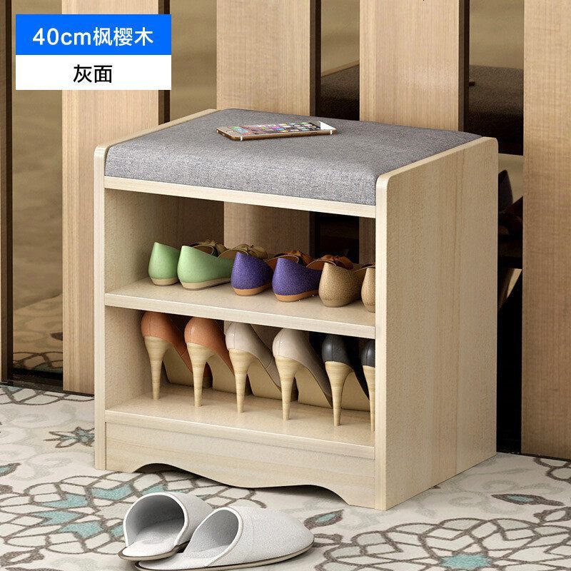 简约现代客厅家具人造板厅玄关白色简易鞋架鞋进穿鞋凳沙发凳矮凳带