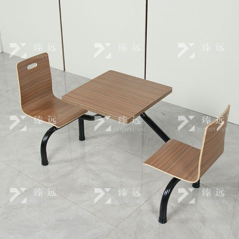 臻远 ZY4040831 连体餐桌椅组合食堂员工餐厅二人位连体餐桌