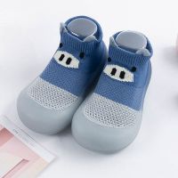 婴儿学步鞋软底防滑男女宝宝鞋子春夏季网眼透气幼儿童鞋6月1-3岁 小猪款[灰蓝] 18/19(鞋内长11.5cm)