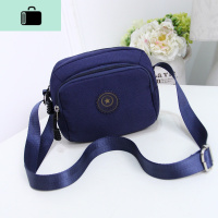 韩版时尚防水尼龙女包迷你小包包单肩斜挎包帆布潮手机零钱包女包NEWLAKE 横版深蓝色