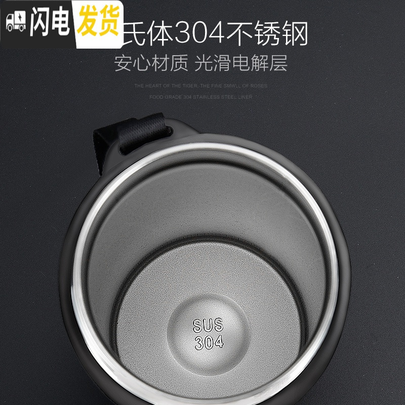 三维工匠大容量保温杯男户外不锈钢水壶1000车载304过滤茶杯子定制礼品 黑色1100高清大图