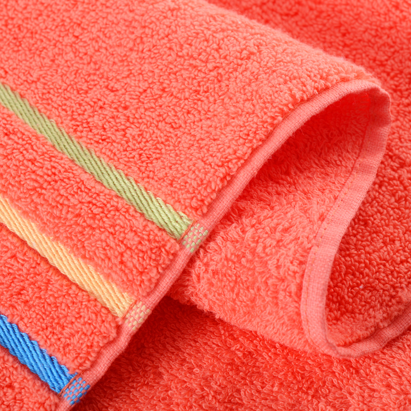 亚光(LOFTEX)毛巾家纺纯棉柔软吸水素色无捻彩条梦飞扬面巾 随机色4条装 100g/条 34*72cm 671102高清大图