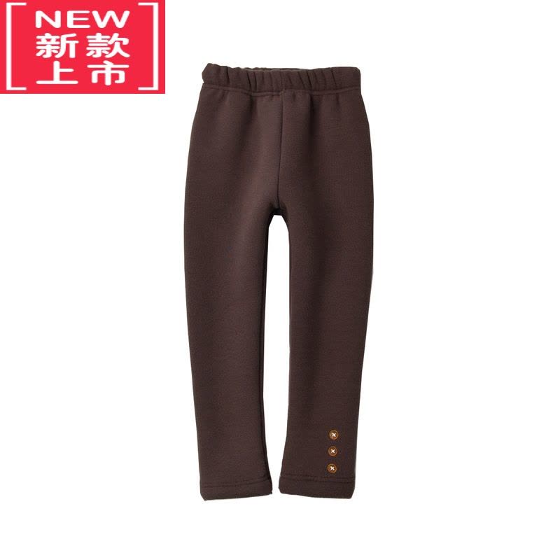 可莉允一体绒儿童加绒打底裤女童保暖长裤中大童秋冬款山东网店童装保暖裤图片