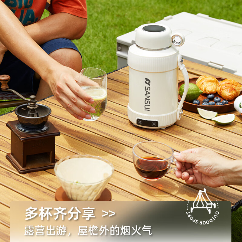 山水 便携真空电热水杯 (316不锈钢内胆) YY-12C07高清大图