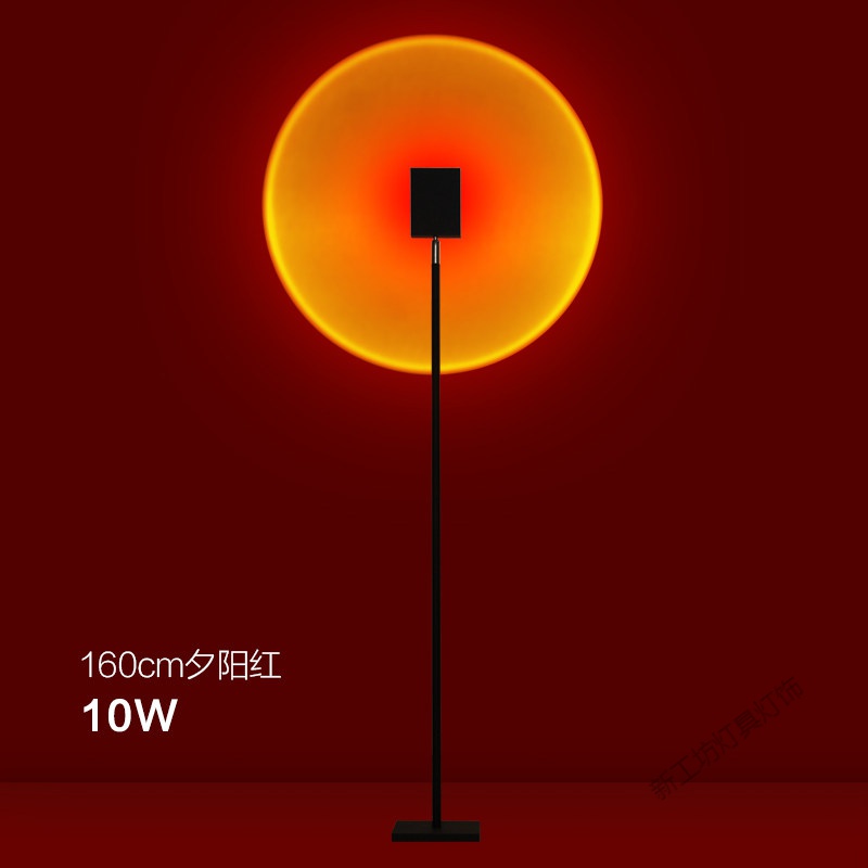 苏宁放心购 落日灯网红夕阳灯落地台灯客厅卧室投影日不落灯创意艺术床头余晖 日落红-高度160CM-10瓦