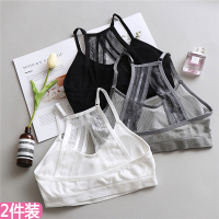 抹胸内衣打底背裹胸文胸带胸垫带背心式黑+白均