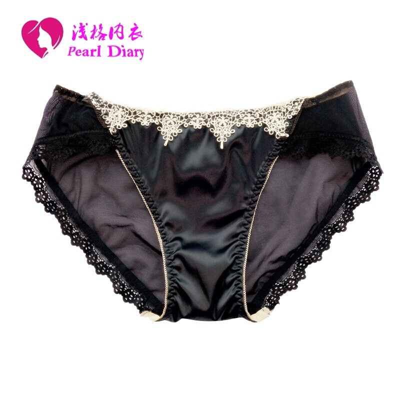 波迷娜(BOMINA)性感内裤 雷丝内裤蕾丝女刺绣女士复古网纱公主包臀中腰三角裤W 红色(内裤蕾丝性感) 均码[