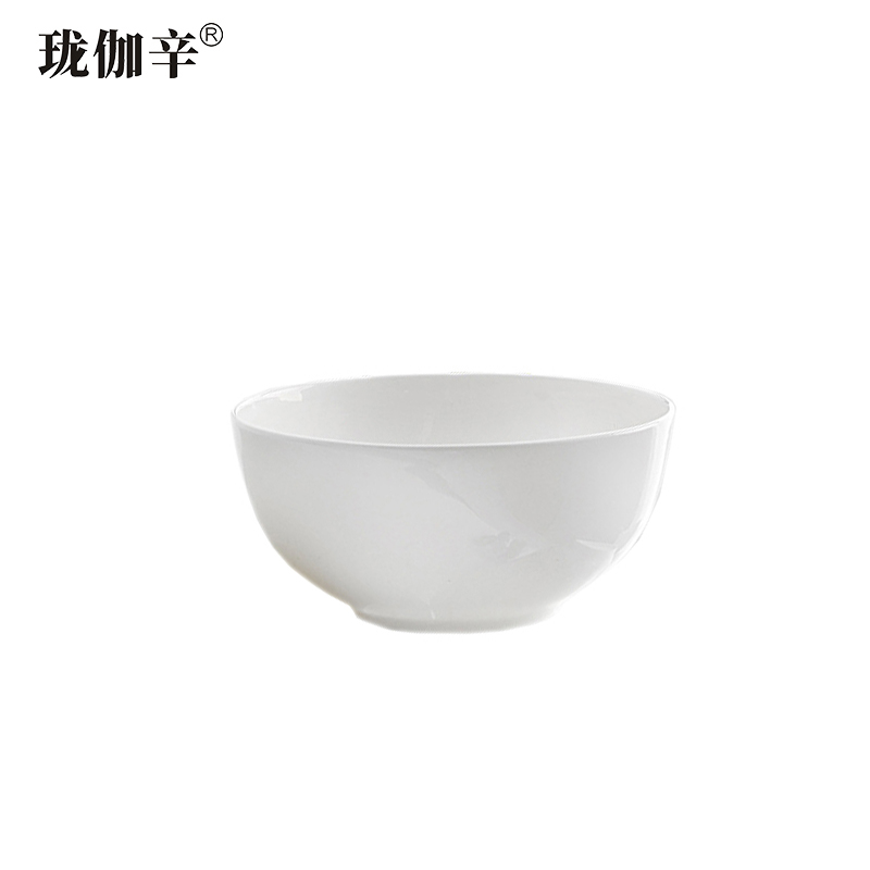 珑伽辛 纯白骨瓷小碗 小汤碗 4英寸/个高清大图