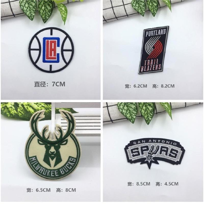 明黄色 步行者队 NBA篮球队标志LOGO湖人勇士快船猛龙衣服刺绣徽章辅料DIY补丁布贴