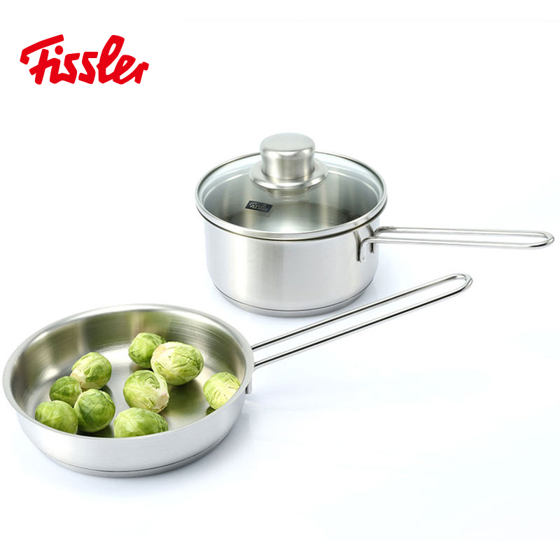 德国菲仕乐fissler14厘米单柄奶锅16厘米单柄煎锅两件套组EM0051011405