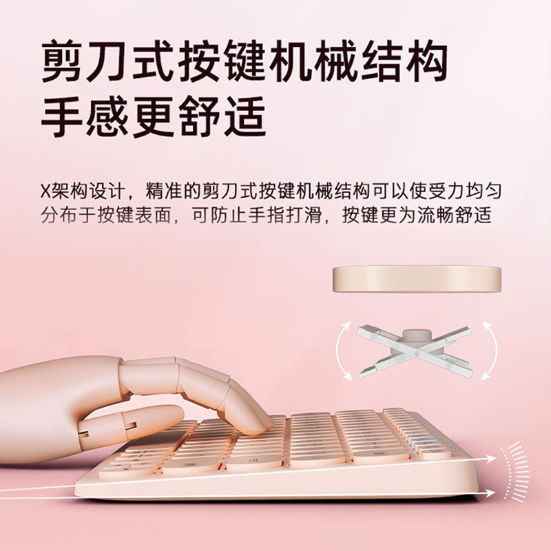 HP惠普无线蓝牙键盘双模简约办公复古圆形键帽商务时尚便携笔记本台式粉色