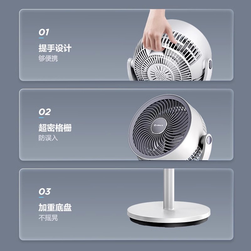 艾美特空气循环扇家用节能电风扇卧室大风量落地扇FA18-R114高清大图