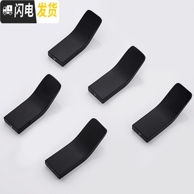 三维工匠创意挂钩强力粘胶无痕免打孔壁挂墙壁卫生间后衣架高承重粘钩 66810雅黑加厚简约挂钩(免打孔)十只装高清大图