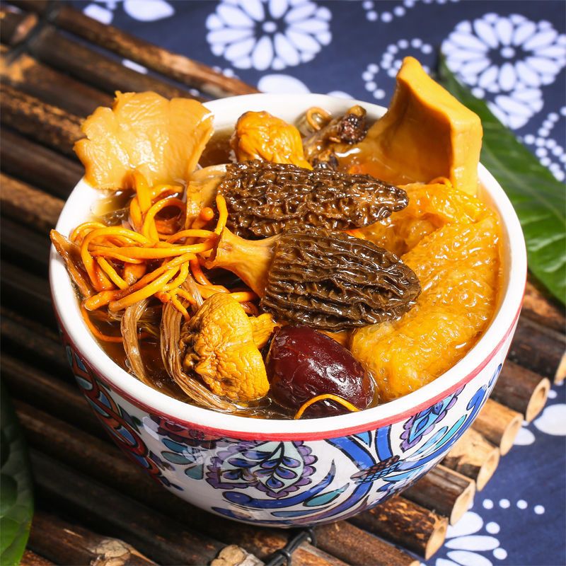 七彩菌汤包云南特产羊肚菌竹荪鸡油菌蛹草花茶树菇蘑菇干货菌菇包