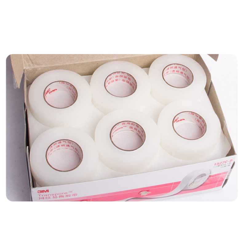 3M医用透明透气纸胶带PE网纹易撕 双眼皮贴纸胶带1530c-0透气胶贴 /一卷