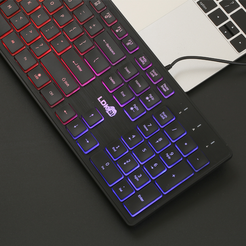 笔记本手提电脑外接键盘巧克力有线静音无声消音 游戏办公打字专用