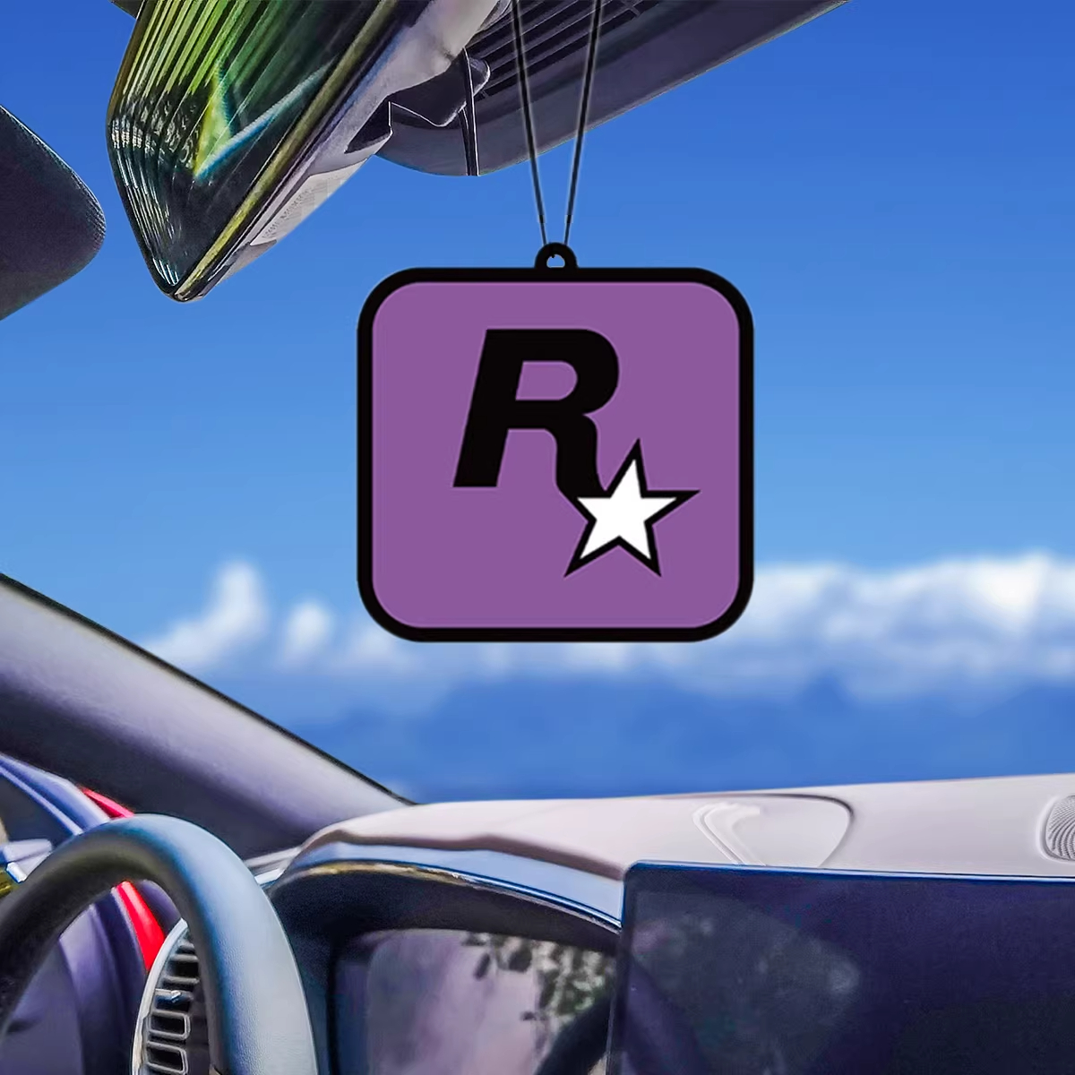 太晋众诚铁信汽车香片R星紫色挂件持久淡香后视镜用香薰车载氛挂饰车内除异味