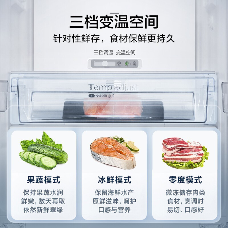 美的(Midea)325升法式多门冰箱一级能效双变频四开门小型家用电冰箱超薄风冷无霜节能低噪BCD-325WFPM(E)
