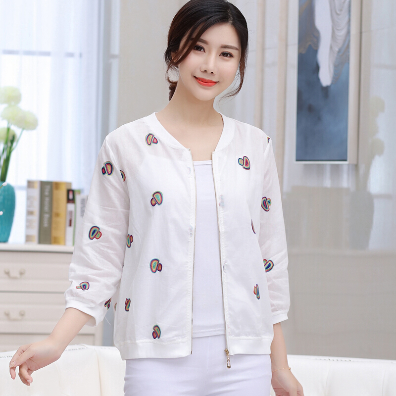 中年女装妈妈装夏装薄款防晒衣服妈妈夏季夹克衫4050岁短款外套