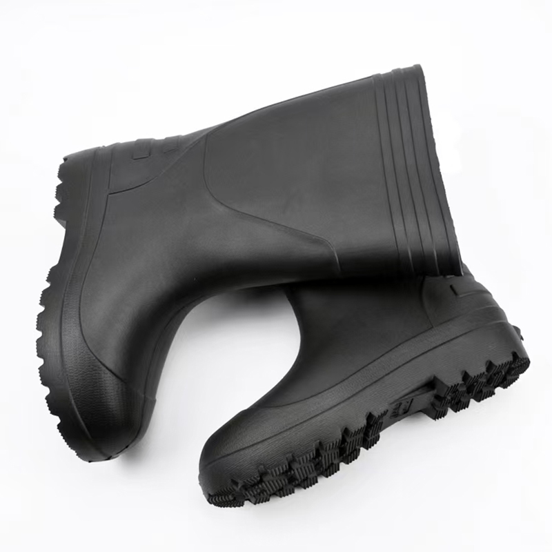 邦能之星EVA雨鞋高筒黑色防水耐油耐酸碱工厂食品靴厨房防护雨靴N55815高清大图