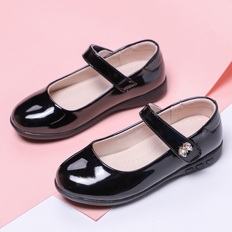 huayangtu女童皮鞋2020新款儿童鞋子黑色演出小皮鞋女软底时尚英伦风