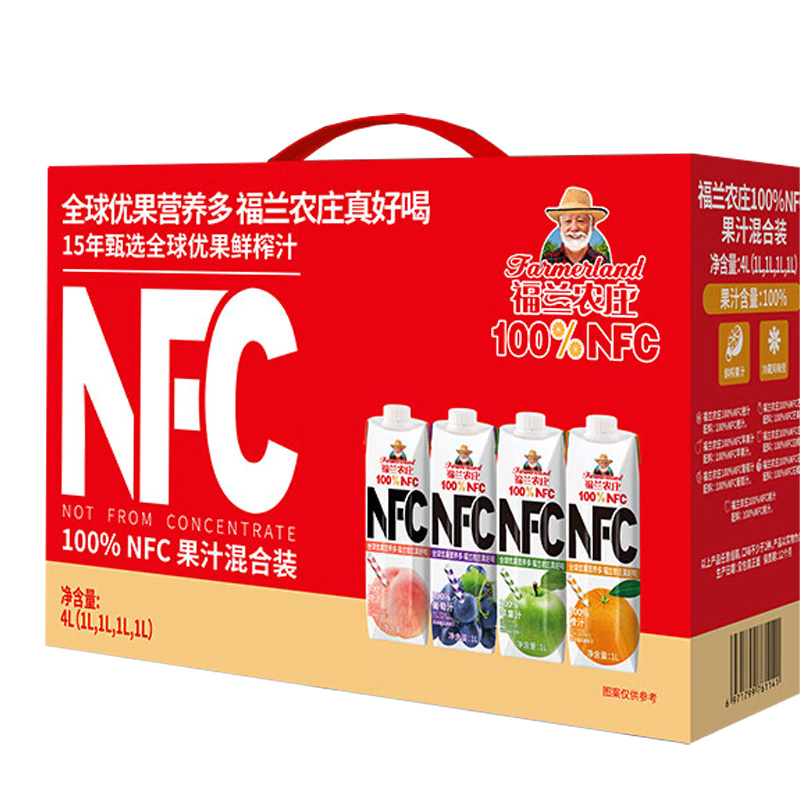 福兰农庄 NFC果汁混合装 1L*4瓶 盒高清大图