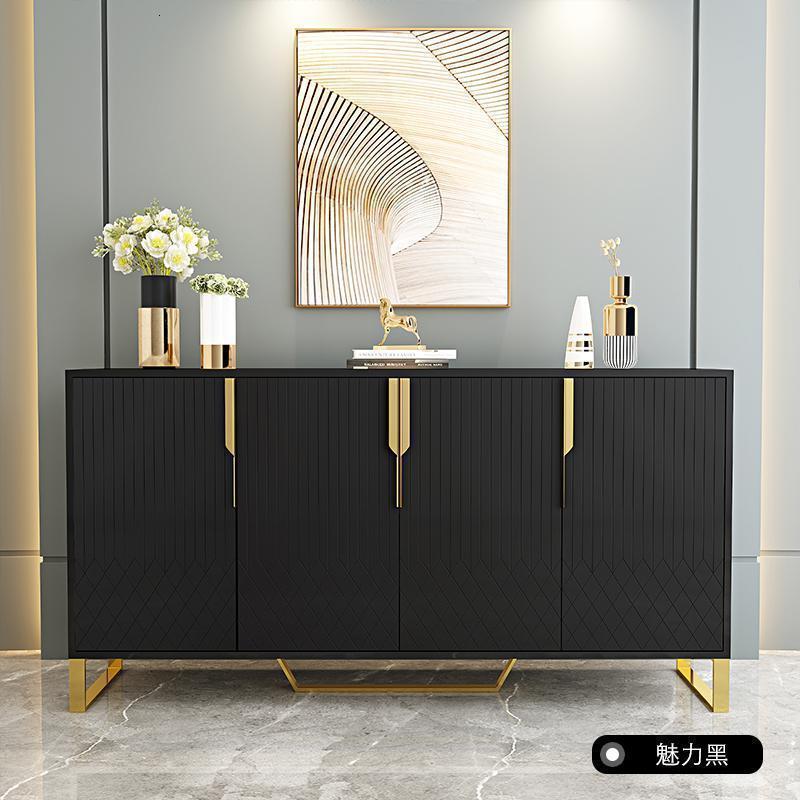 森美人轻奢餐边柜简约现代玄关柜客厅储物柜装饰柜酒水柜靠墙餐厅边柜 加大理石详情咨询客服4门