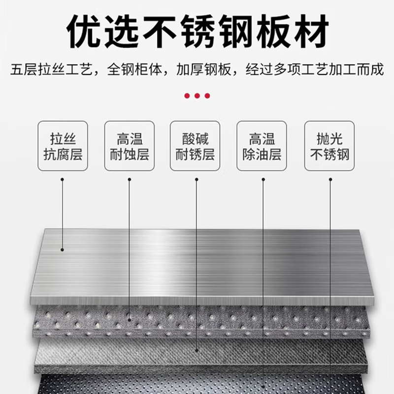 帝德龙不锈钢文件柜储物柜抽屉四斗 440*400*750mm高清大图