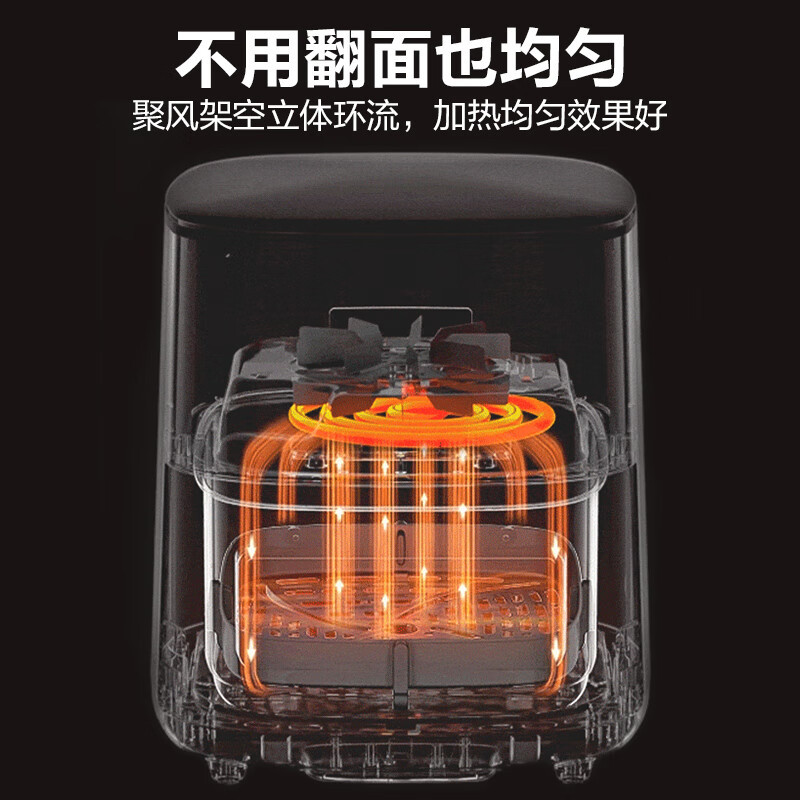 苏泊尔(SUPOR) 5L大容量 空气炸锅 易清洗免翻面炸锅 KJ50D827高清大图